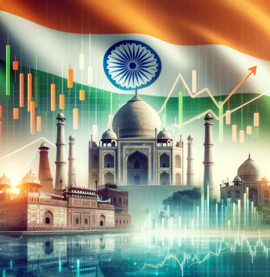 DALL·E 2023-12-24 08.11.21 - A conceptual image representing the Indian stock market with elements such as the Indian flag, stock market graphs, and iconic landmarks of India like